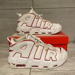 Nike Air More Uptempo White Varsity Red Outline